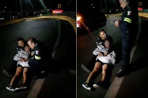 Policías estatales salvan a joven que se tiró de un puente